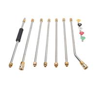 ZDETGU Rallonge de Nettoyeur Haute Pression en Acier Inoxydable avec 5 Embouts de Buse, Accessoire Compatible 4000 PSI 1/4 Po pour Véhicules Profonds, Patios et Zones Difficiles d'accès