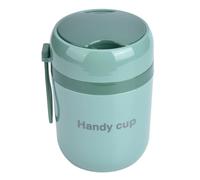 ZDETGU Récipient Alimentaire Isotherme Pot à Déjeuner Chaud à Double Paroi en Acier Inoxydable de 500 Ml avec Couvercle étanche et Cuillère Pliable pour le Bureau, l'école ou les Voyages (GREEN)