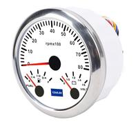 ZDETGU Tachymètre 3 en 1 de 85 Mm - RPM, Carburant et Tension pour Bateaux, Camions et Camping-cars - Construction en Métal avec Rétroéclairage 7 Couleurs - Installation Facile, Compatible 12 V