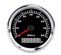 ZDETGU Tachymètre de 85 Mm avec Affichage Numérique - Compte- en Acier Inoxydable de qualité Marine pour Bateaux, Voitures et Machines, Pointeur à Moteur Pas à Pas, étanche IP67, 7