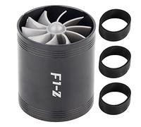 ZDETGU Turbo économiseur de Carburant, Super Chargeur de Turbine à Double Ventilateur, Prise D'air Haute Performance pour Véhicule avec Admission Naturelle (BLACK)