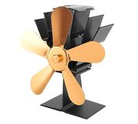 ZDETGU Ventilateur de Poêle à 5 Pales alimenté par la Chaleur pour Cheminée à Bois, Ventilateur de Cheminée Silencieux auto-alimenté écologique avec Technologie Thermoélectrique, de Poêle (GOLD)