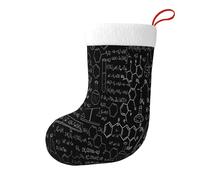 ZDFHKYDY Abstrait Science Chimie - Chaussette de Noël réversible imprimée, décoration double face en flanelle pelucheuse pour sapin de cheminée, correspondance familiale.