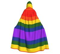 ZDFHKYDY Cape à capuche imprimée drapeau arc-en-ciel pour adultes - Cape abordable pour adultes pour jeux de rôle, fêtes à thème et festivals - Coupe confortable avec capuche surdimensionnée
