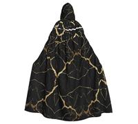 ZDFHKYDY Cape à capuche pour adultes avec imprimé marbre noir et doré - Cape à capuche pour adultes - Cape abordable pour les jeux de rôle, les fêtes à thème et les festivals - Coupe confortable avec