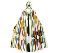 ZDFHKYDY Cape à capuche pour adultes - Motif chat moderne du milieu du siècle - Cape à capuche pour adultes - Cape abordable pour les jeux de rôle, les fêtes à thème et les festivals - Coupe