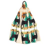 ZDFHKYDY Cape à capuche pour adultes - Motif chat moderne du milieu du siècle - Cape à capuche pour adultes - Cape abordable pour les jeux de rôle, les fêtes à thème et les festivals - Coupe