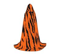 ZDFHKYDY Cape réglable à capuche pour adolescents - Cape pour jeunes festivals et scène, orange tigre léopard - Taille S