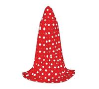 ZDFHKYDY Cape réglable à capuche pour adolescents - Rouge à pois blancs - Cape pour jeunes festivals et scène, taille L