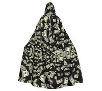 ZDFHKYDY Dollar Sign Money - Cape à capuche d'Halloween pour adultes - Cape abordable pour adultes pour jeux de rôle, fêtes à thème et festivals - Coupe confortable avec capuche surdimensionnée
