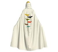 ZDFHKYDY Imprimé moderne du milieu du siècle - Cape à capuche imprimée d'Halloween pour adultes - Cape abordable pour adultes pour les jeux de rôle, les fêtes à thème et les festivals - Coupe