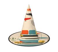 ZDFHKYDY Imprimé moderne du milieu du siècle - Chapeau d'Halloween à couverture complète - Chapeau unique en tissu Oxford pour adultes avec des motifs accrocheurs, pour les festivals et les fêtes à