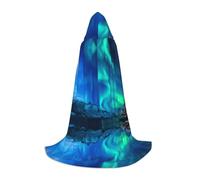 ZDFHKYDY Northern Lights - Cape réglable imprimée pour adolescent - Cape pour jeunes pour festivals et scène, légère à capuche, taille M