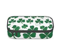 ZDFHKYDY Trousse à crayons de bureau de grande capacité avec imprimé coccinelle pour adultes, pochette de papeterie portable pour stylos, marqueurs et fournitures - 21 x 9,5 x 5 cm, Happy St Patrick's