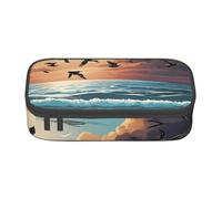 ZDFHKYDY Trousse à crayons de bureau de grande capacité avec motif papillon coloré pour adultes, pochette de papeterie portable pour stylos, marqueurs et fournitures - 21 x 9,5 x 5 cm, Coco Palm Beach