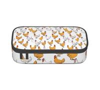 ZDFHKYDY Trousse à crayons de bureau de grande capacité pour adultes, pochette de papeterie portable pour stylos, marqueurs et fournitures - 21 x 9,5 x 5 cm, A Brood of Poules., Taille unique