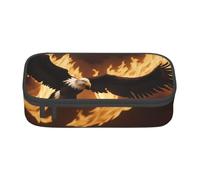 ZDFHKYDY Trousse à crayons éléphant avec art de grande capacité pour adultes, pochette de papeterie portable pour stylos, marqueurs et fournitures - 21 x 9,5 x 5 cm, Aigle et feu, Taille unique