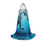 ZDFHKYDY Winter the Dolphin - Cape réglable imprimée pour adolescents - Cape pour jeunes pour festivals et scène, légère à capuche L