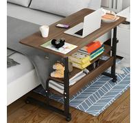 ZDFTGKM Bureau de bureau en bois de 68,6 cm de haut avec roulettes - Table de diffusion en direct - Peut être surélevé et abaissé - Petit chevet en bois noir - 78,7 cm (L) x 40,6 cm (l)