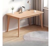 ZDFTGKM Bureau de bureau moderne avec dessus en bois et base en bois - Sans chaises, table à pieds solides, pour écrire, étudier, ordinateur, établi de travail naturel, 99,1 x 55,9 x 76,2 cm (L x l x