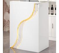 ZDFTGKM Bureau de réception avec comptoir, table d'entrée, lumière LED moderne, petit pour salon, magasin, bureau (blanc, 100 cm)