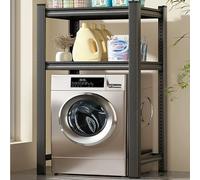 ZDFTGKM Étagères à 2/3 niveaux pour lave-linge et sèche-linge, étagère de rangement sur pied en acier robuste, étagère réglable pour machine à laver, étagère pour salle de bain (Bl