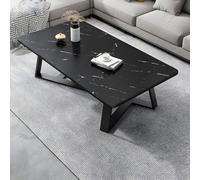 ZDFTGKM Glam Table basse rectangulaire en bois avec pieds croisés pour la maison, petit appartement, thé, noir nordique, 80 x 40,6 x 45,7 cm (L x l x H)