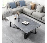 ZDFTGKM Glam Table basse rectangulaire en bois pour la maison, petit appartement, thé, gris nordique, 91 cm de long x 40 cm de large et 45 cm de haut