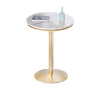 ZDFTGKM Glam Table de bar ronde en métal doré pour intérieur 95 cm de haut sur pied de bistrot sans chaises en marbre haut dessert, lait, thé, balcon, café, boisson synthétique 55,1 x 55,1 cm