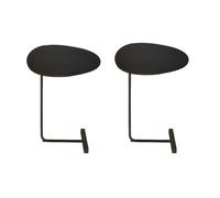 ZDFTGKM Lot de 2 petites tables d'appoint en bois mobiles en forme de C pour chambre à coucher, table de chevet pour lecture paresseuse, noir, 30 x 45 x 60 cm (L x l x H)