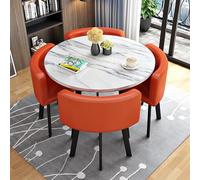 ZDFTGKM Lot de 5 chaises rondes de cuisine, table basse et chaise, pour balcon, salon, table à manger, table de réception pour négociation, convient pour le salon