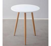ZDFTGKM Petite Table à Manger Ronde pour 2 Personnes, Table Basse Moderne en Bois manufacturé, Tables d'appoint pour Petits espaces - sans chaises (Blanc, 60 cm L x 60 cm l x 72 cm H)