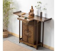 ZDFTGKM Sanctuaire de méditation Personnel, Table d'autel de méditation cabniat, Table en Bambou, Table d'autel en Bois Massif, avec Rangement, Armoire de Niche de Bouddha Chinois (140 cm/