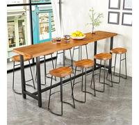 ZDFTGKM Table à manger industrielle en bois massif, table haute, banc de hauteur de bar industriel étroit bistro pour espace, salon - pas de tabouret (140 x 40 x 105 cm/55 x 16 x 41 pouces)