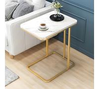 ZDFTGKM Table basse Glam de forme ovale, meuble d'appoint, petit coin blanc, sans étagères incluses, 50,8 x 30,5 x 58,4 cm (L x l x H)
