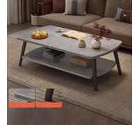 ZDFTGKM Table basse moderne en bois - Petit appartement créatif avec étagère - Dessus rectangulaire gris - 78,7 x 48,3 x 43,2 cm (L x l x H)