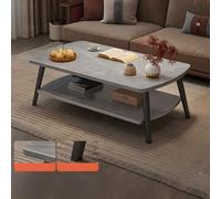 ZDFTGKM Table basse moderne en bois - Petit appartement créatif avec étagère - Dessus rectangulaire gris - 100,3 x 48,3 x 41,9 cm (L x l x H)