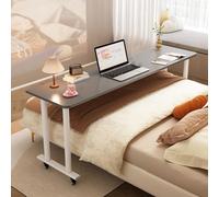 ZDFTGKM Table d'appoint de lit avec roulettes pivotantes, table de chevet portable médicale debout robuste pieds en métal (gris, 150 cm)