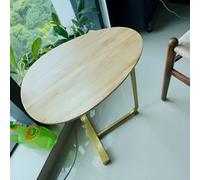 ZDFTGKM Table d'appoint en bois mobile en forme de C - Petit canapé d'angle pour chambre à coucher - Table de chevet paresseuse - Base dorée - 30 x 45 x 60 cm (L x l x H)