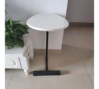 ZDFTGKM Table d'appoint en bois mobile en forme de C - Petit canapé d'angle pour chambre à coucher - Table de chevet - Plateau blanc - Base noire - 30 x 45 x 60 cm (L x l x H)