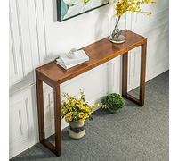 ZDFTGKM Table d'appoint rectangulaire du milieu du siècle de 30,5 cm de long, cloison d'entrée de style chinois, cloison contre le mur, longue bande Zen offrant porche, bureau en noyer clair, 120 po L