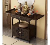 ZDFTGKM Table d'autel personnel chinoise en bambou avec espace de rangement, table de méditation et guéridon (100 x 40 x 100 cm)