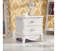 ZDFTGKM Table de chevet chic de campagne française en bois blanc à 2 tiroirs de rangement pour décoration de chambre à coucher, table de chevet en bois, peinture ivoire, 45,7 x 40,6 x 48,3 cm (L x l x