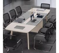 ZDFTGKM Table de conférence, bureau rectangulaire pour séminaire de formation des personnes (blanc cassé + gris)