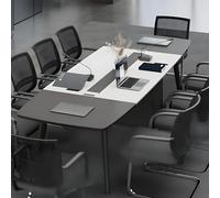 ZDFTGKM Table de conférence, bureau rectangulaire pour séminaire de formation des personnes (blanc + gris)