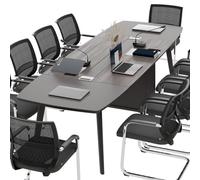 ZDFTGKM Table de conférence, bureau rectangulaire pour séminaire de formation des personnes (gris)