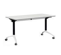 ZDFTGKM Table de conférence pliante avec roulettes, table d'entraînement mobile modulable pour salle, session et collaboration d'équipe (160 x 50 cm)