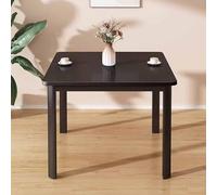 ZDFTGKM Table de salle à manger carrée pour 2 à 4 personnes, cuisine avec dessus en imitation marbre et pieds en métal noir, petites tables de salon, chambre