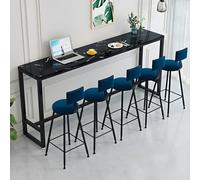 ZDFTGKM Table de salle à manger de bar avec repose-pieds sans tabouret, chaises, fenêtre de balcon, longue et étroite pour magasin de thé au lait, noir, 159,8 x 30 x 104,9 cm (L x l x H)