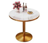 ZDFTGKM Table de salle à manger ronde du milieu du siècle 60 cm pour 2 à 4 personnes avec socle sur pied pour la maison, le bureau, le salon, la cuisine, les loisirs, noir, contemporain